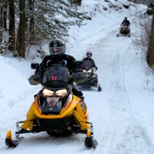 Snowmobile trails wind through local farms and public lands.
